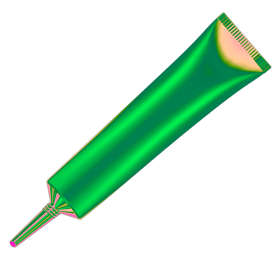 Plastic tube in green gradient