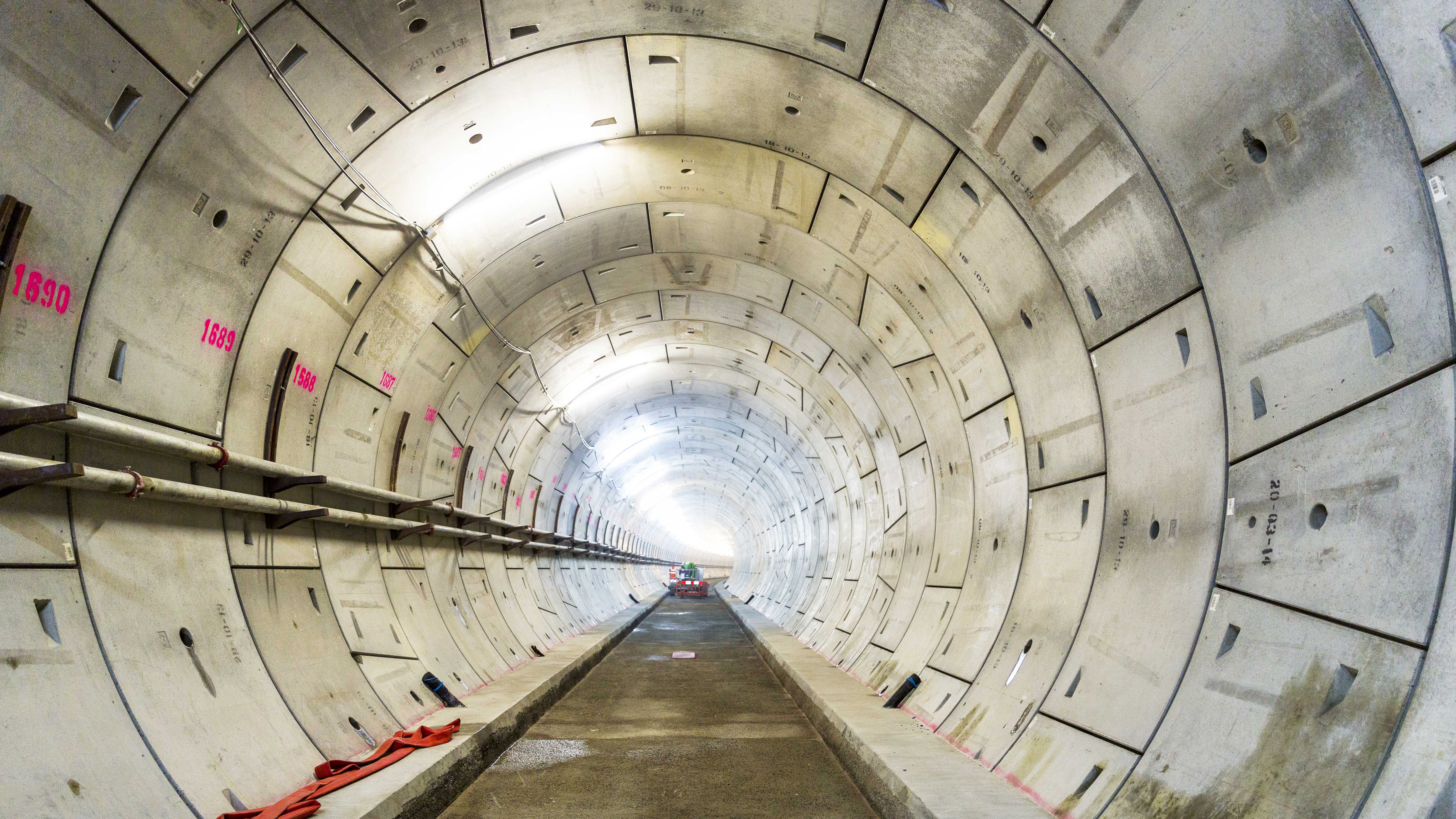 LONDON, 10 APRIL 2015: Section of new rail tunnel, under construction for the London Crossrail Project at North Woolwich, London, England, UK; Shutterstock ID 269087891; purchase_order: na; job: CJ Len Bunton April 7; client: ; other: 