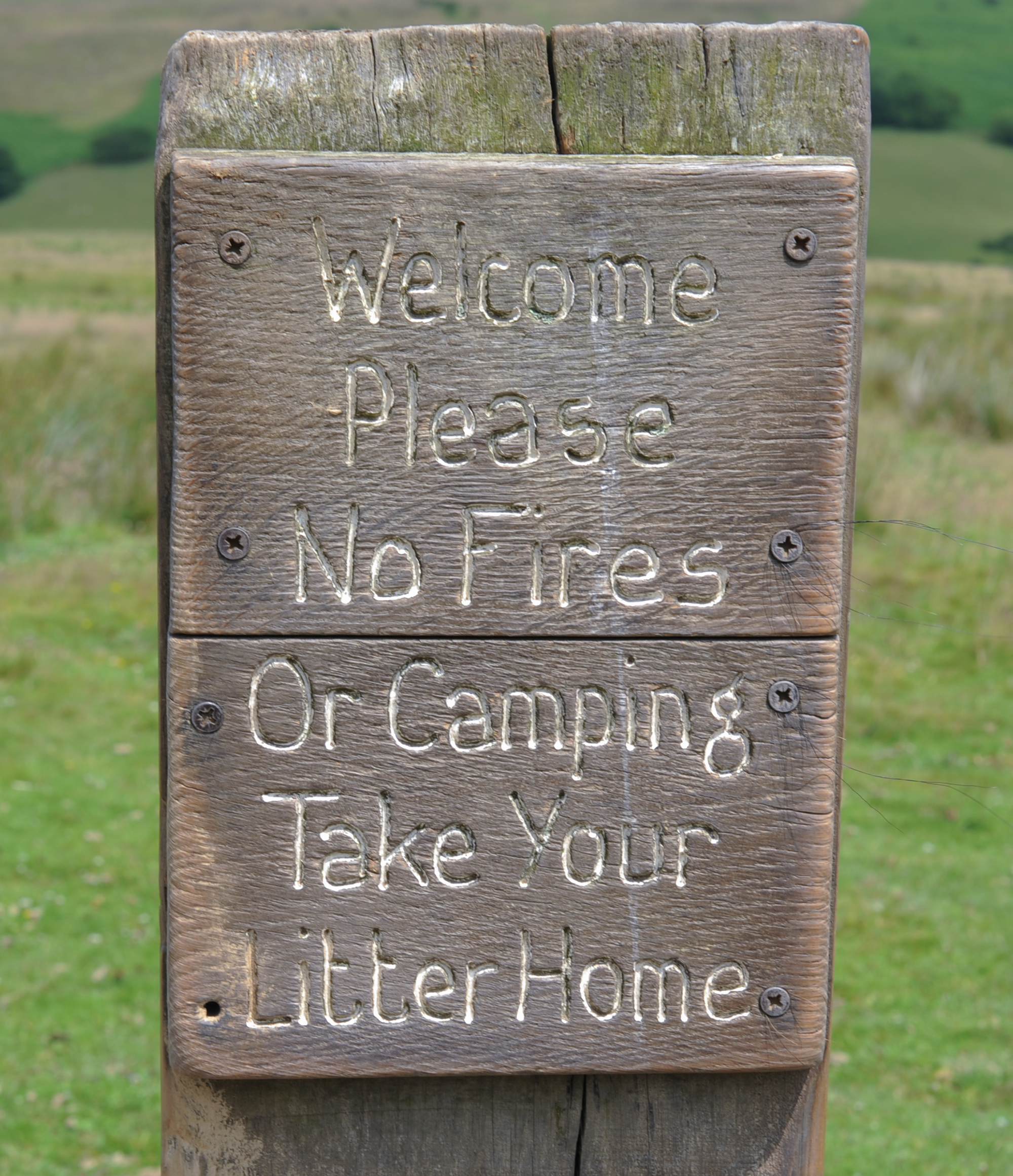 No Fires or Camping Sign on Exmoor National Park, Somerset