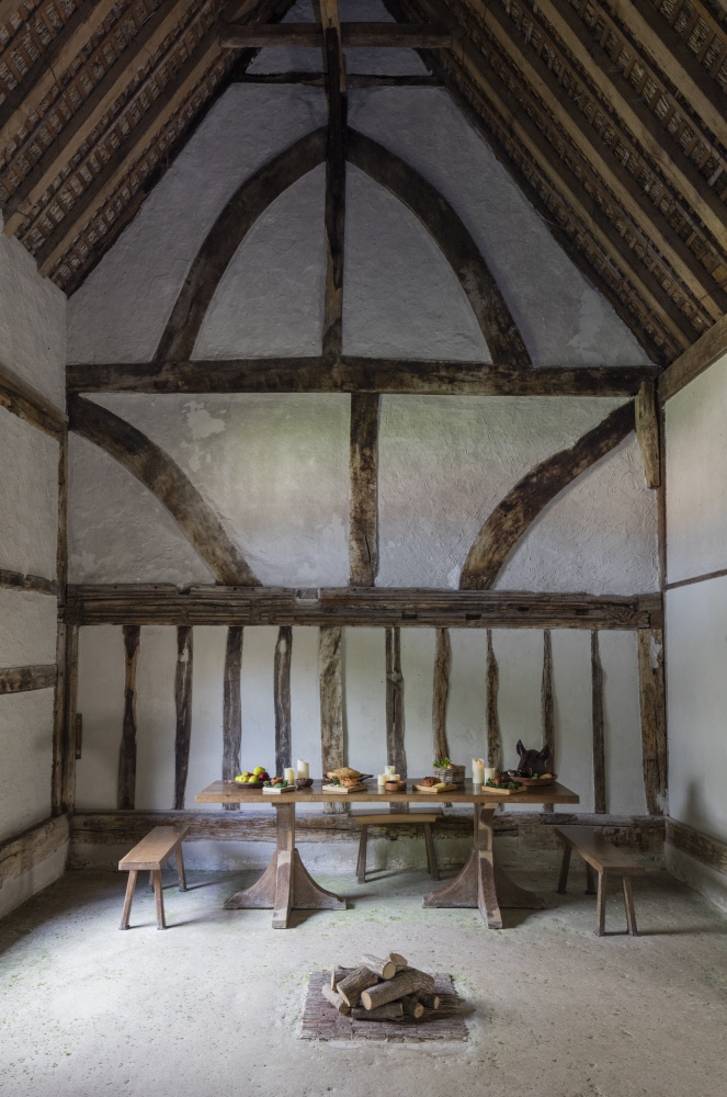 The timber-framed Great Hall at Alfriston Clergy House, East Sussex. The National Trust's first building bought for Â£10 in 1896.
