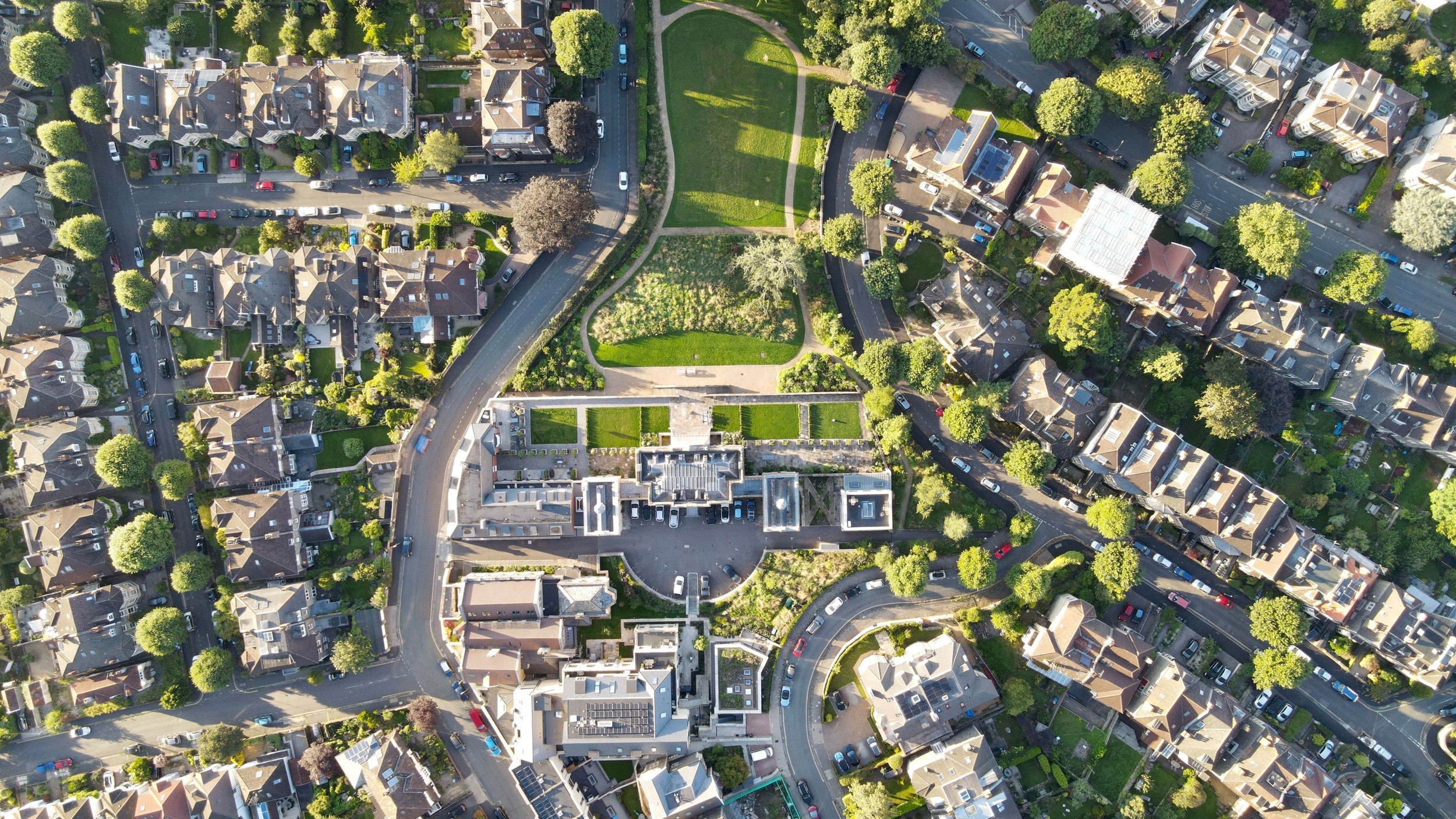 Aerial view of a UK suburb Aerial view of a UK suburb