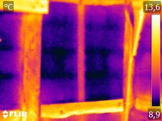 Thermographic image showing blockwork infill panels, © Whitman