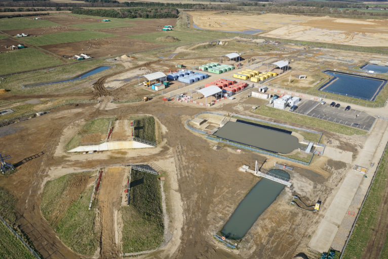 Aerial view of Constructionarium site, Norfolk
