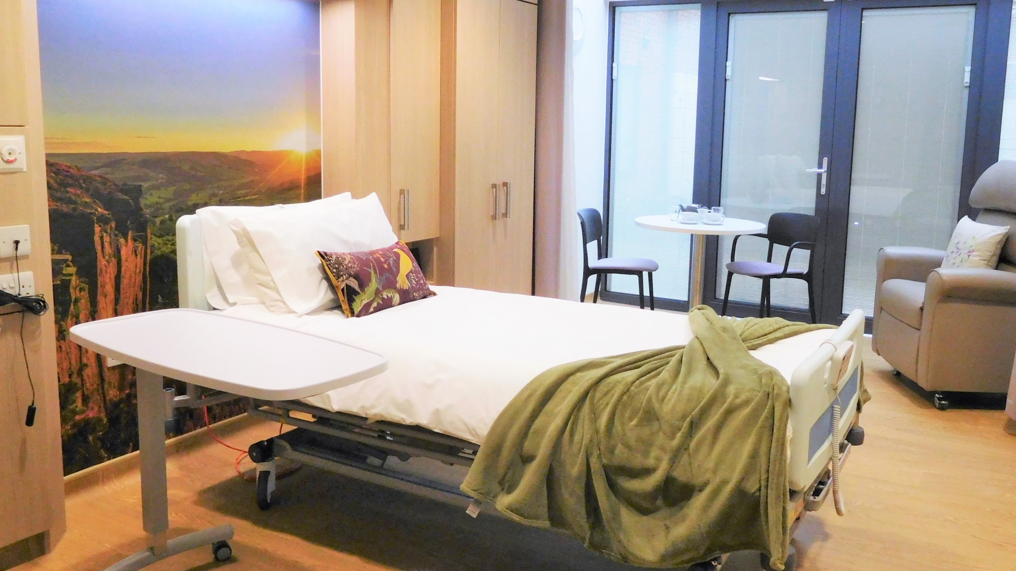 Private bedroom in Ashgate Hospicecare after CRASH work