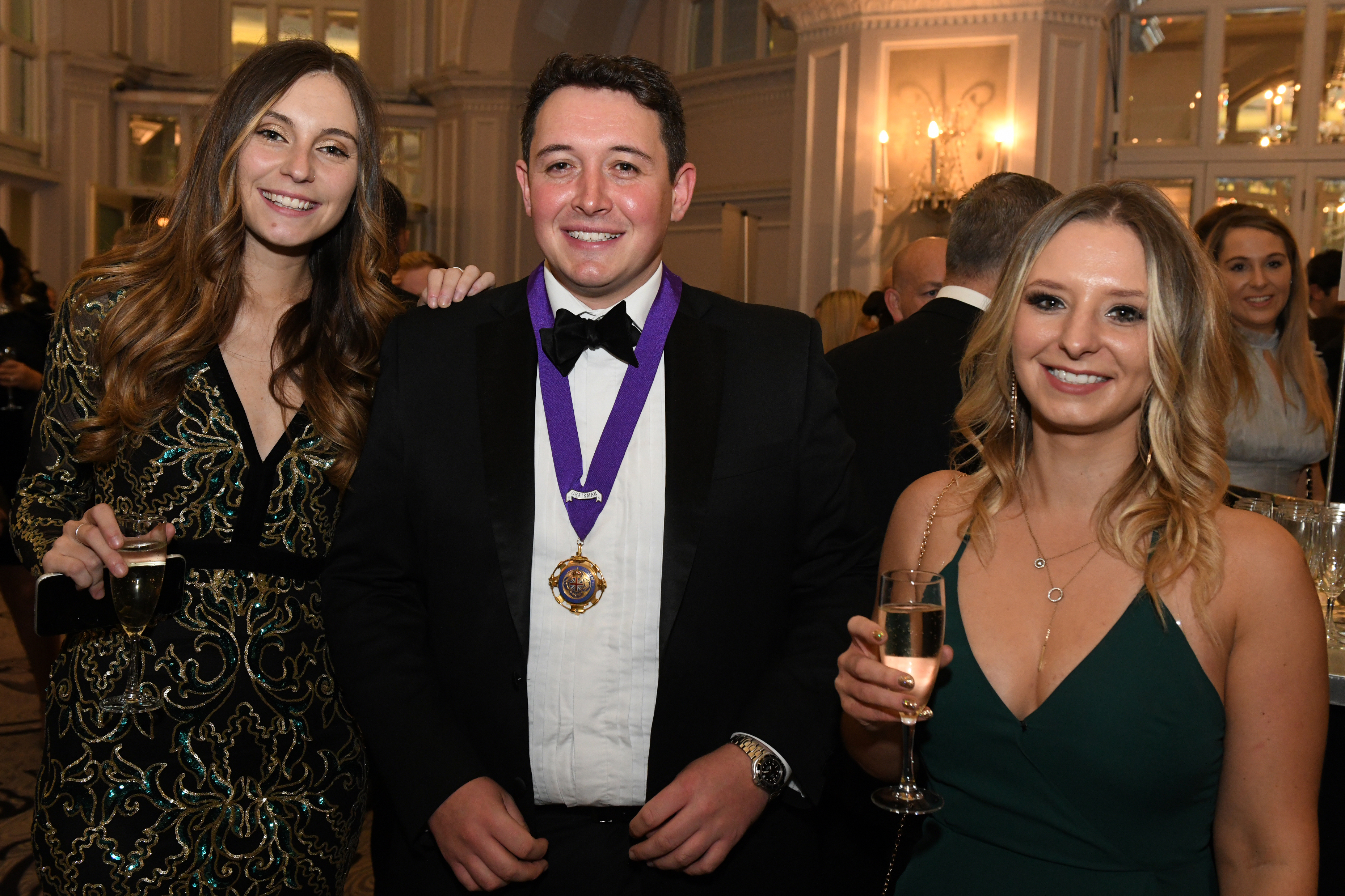 From left to right: Nicola Forest, chair of Matrics London, Theo Till, RICS Matrics chair and Mirona Tomala, RICS Young Surveyor of the year 2021 at YSOY dinner November 2021