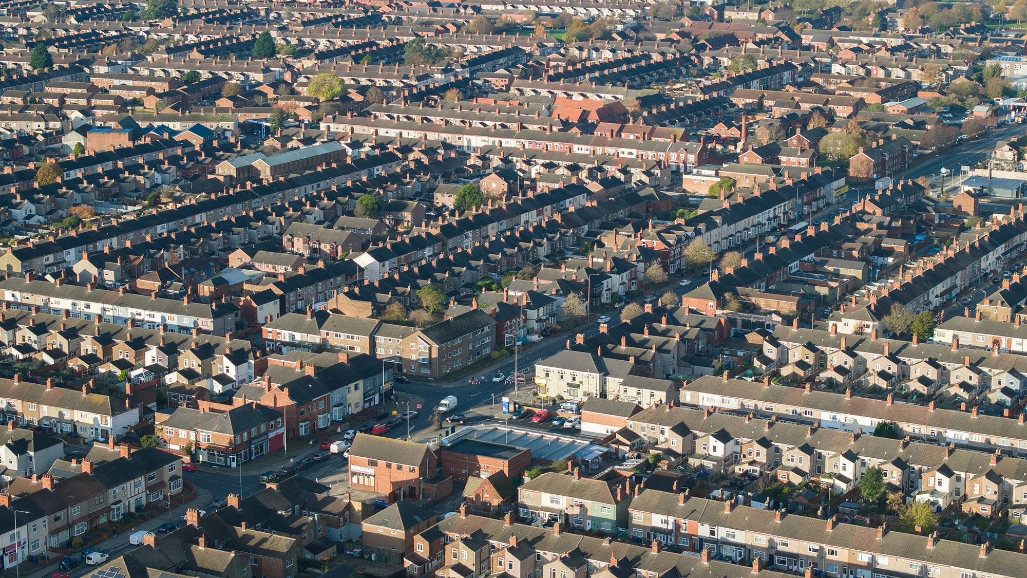 Grimsby neighbourhood with high density housing