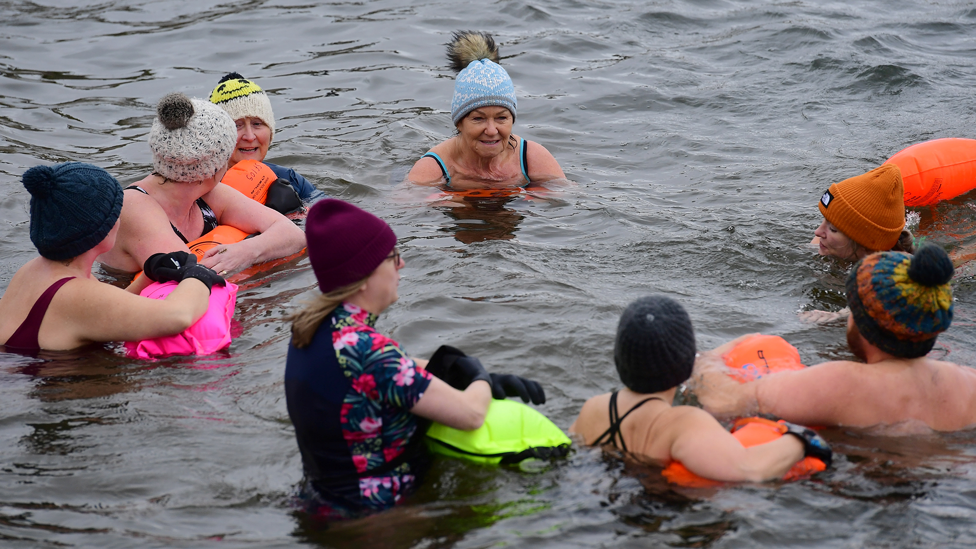 Cold water dipping at Lisvane and Llanishen reservoirs Cold water dipping at Lisvane and Llanishen reservoirs