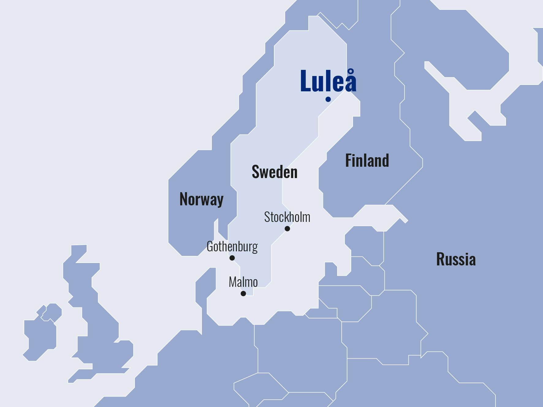 Map, Lulea, Sweden