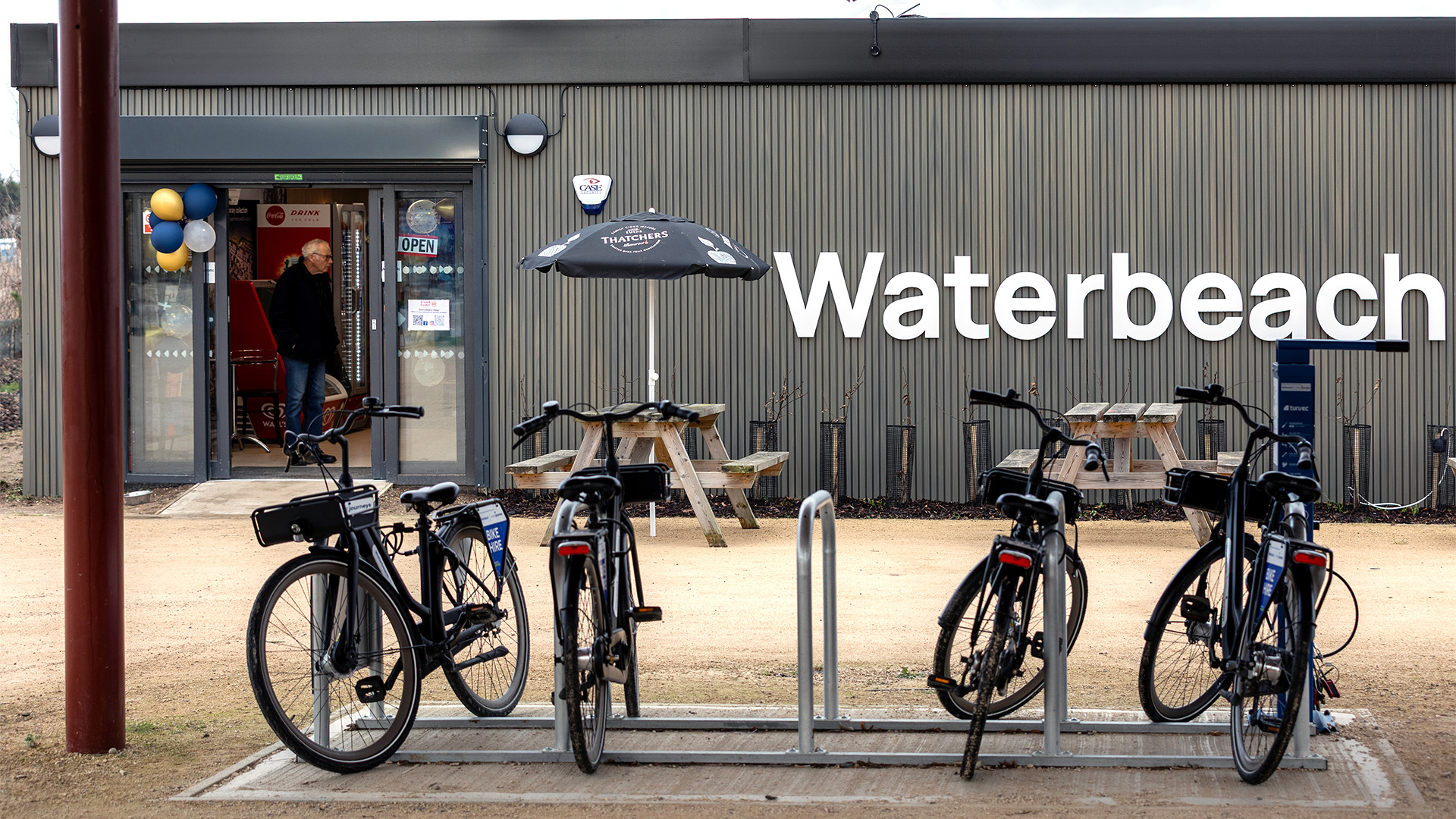 Bikes parked at Waterbeach Cafe