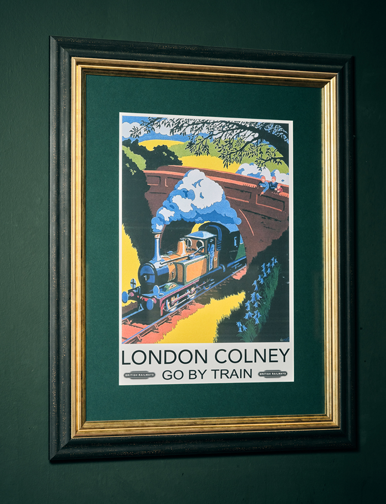 Poster of a train in an art frame