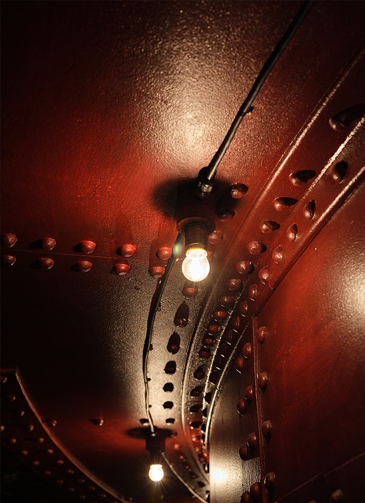 Photo of lights on the ceiling at the Royal Court Theatre