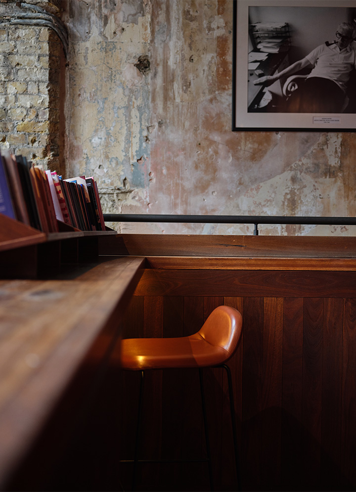 Close up photo of the detail of the co-working space at the Royal Court Theatre