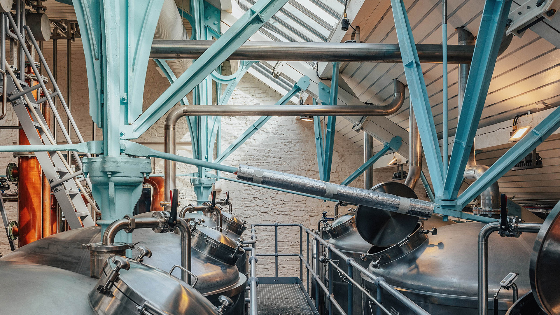 Up in the rafters at Penderyn Distilley