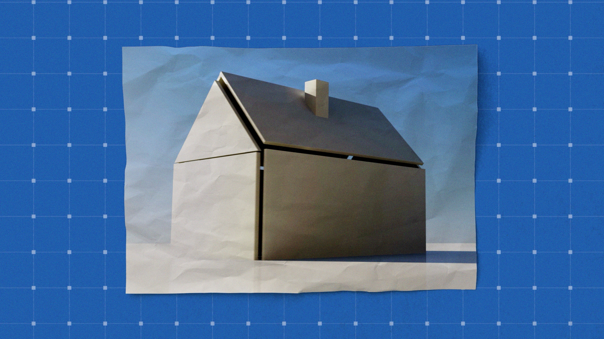 House on a blueprint background