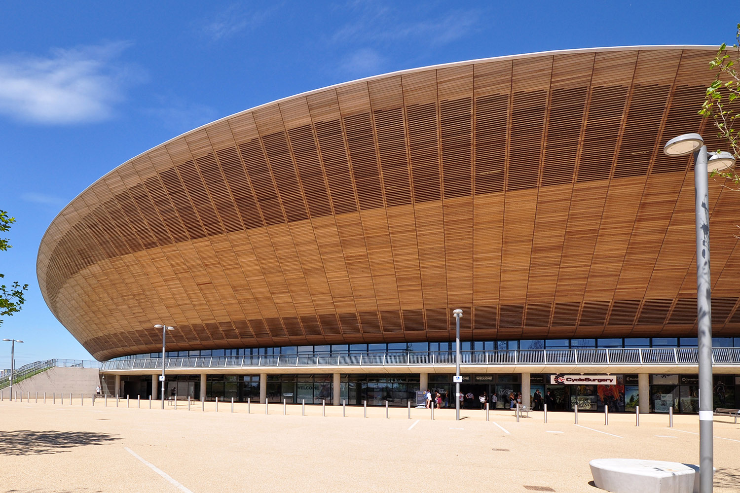 Exterior wood panelling of Velodrome
