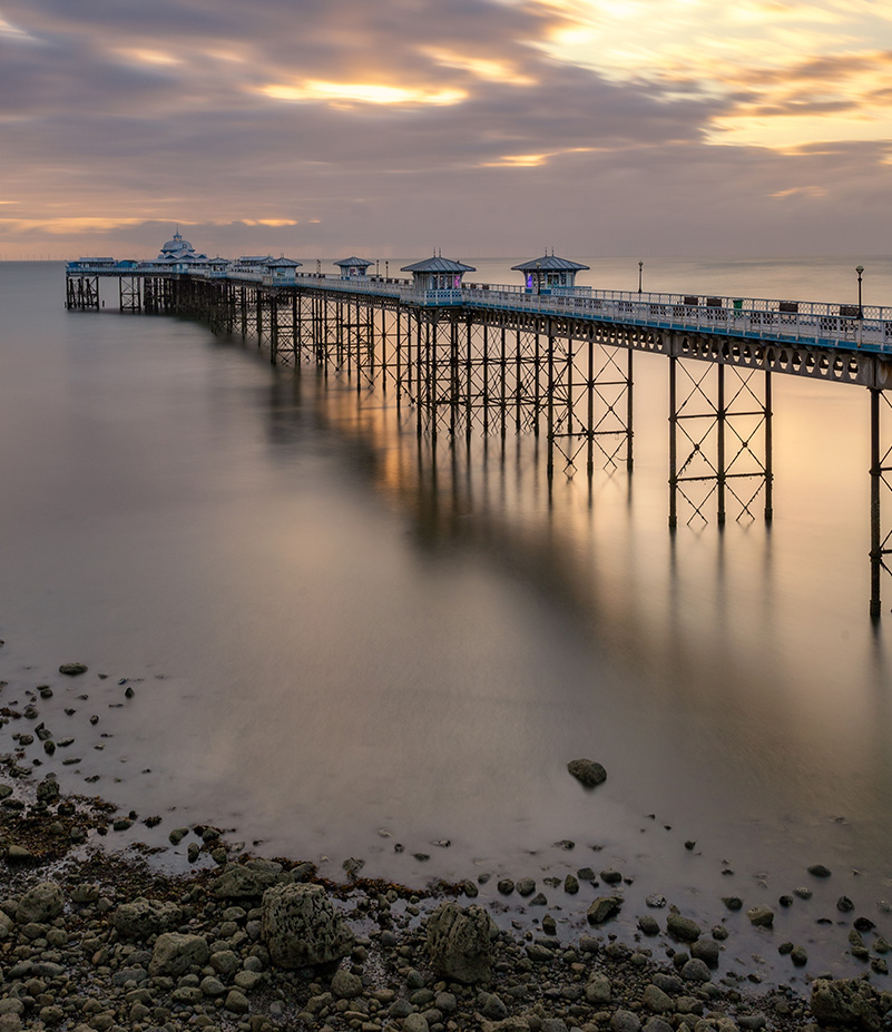 Llandudno pier with hazy sky