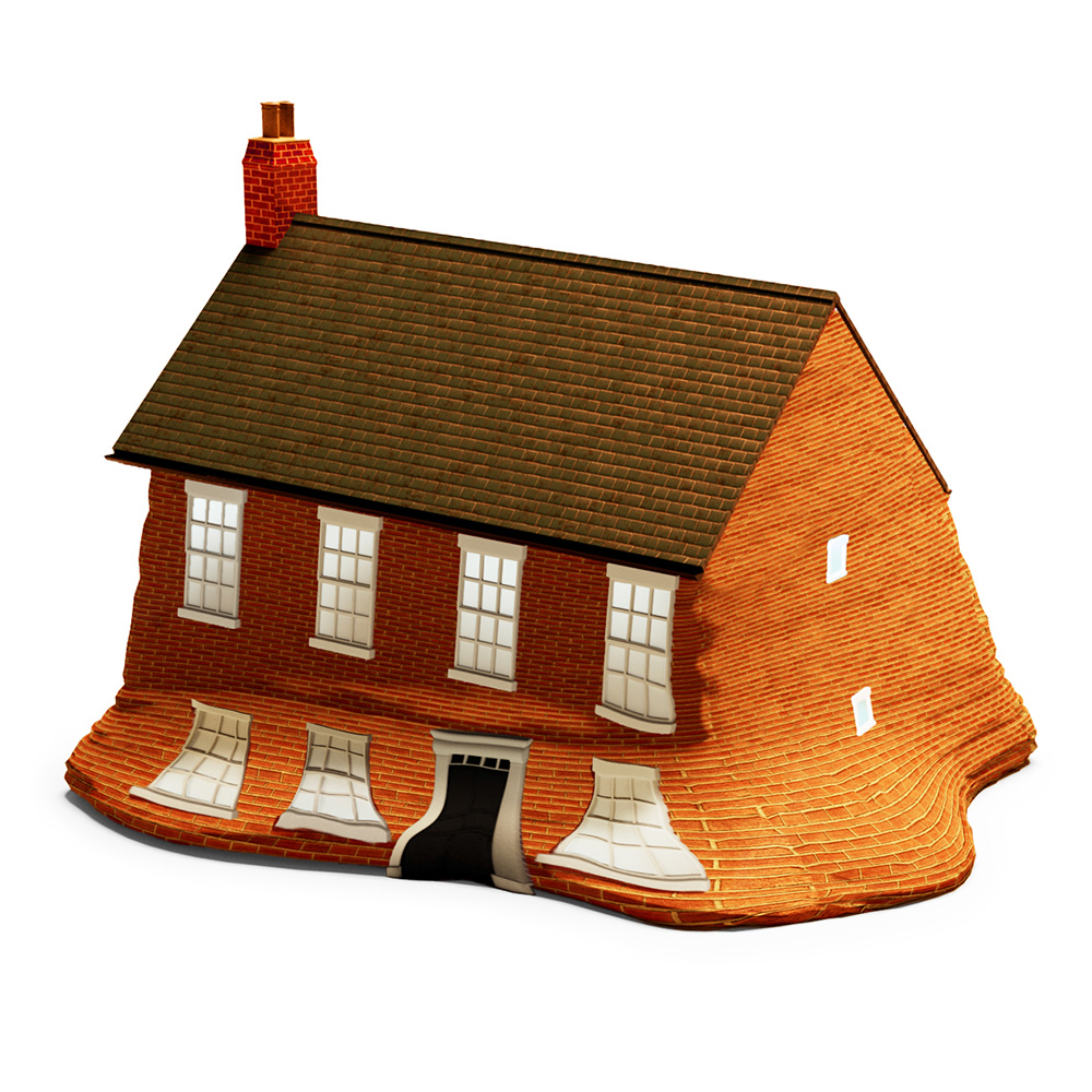 A melted house