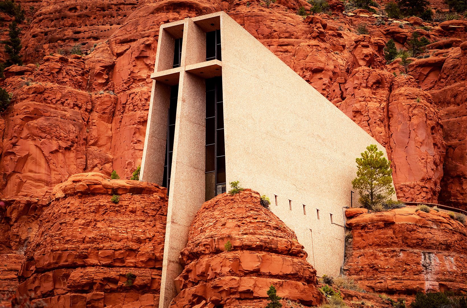 Chapel of the Holy Cross, Sedona, Arizona Concrete church built amongst rock forms in Arizona