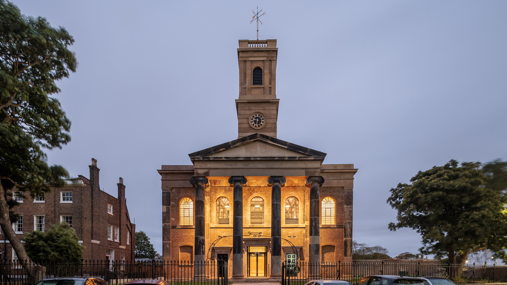 Sheerness Dockyard Church lit up at night Sheerness Dockyard Church lit up at night