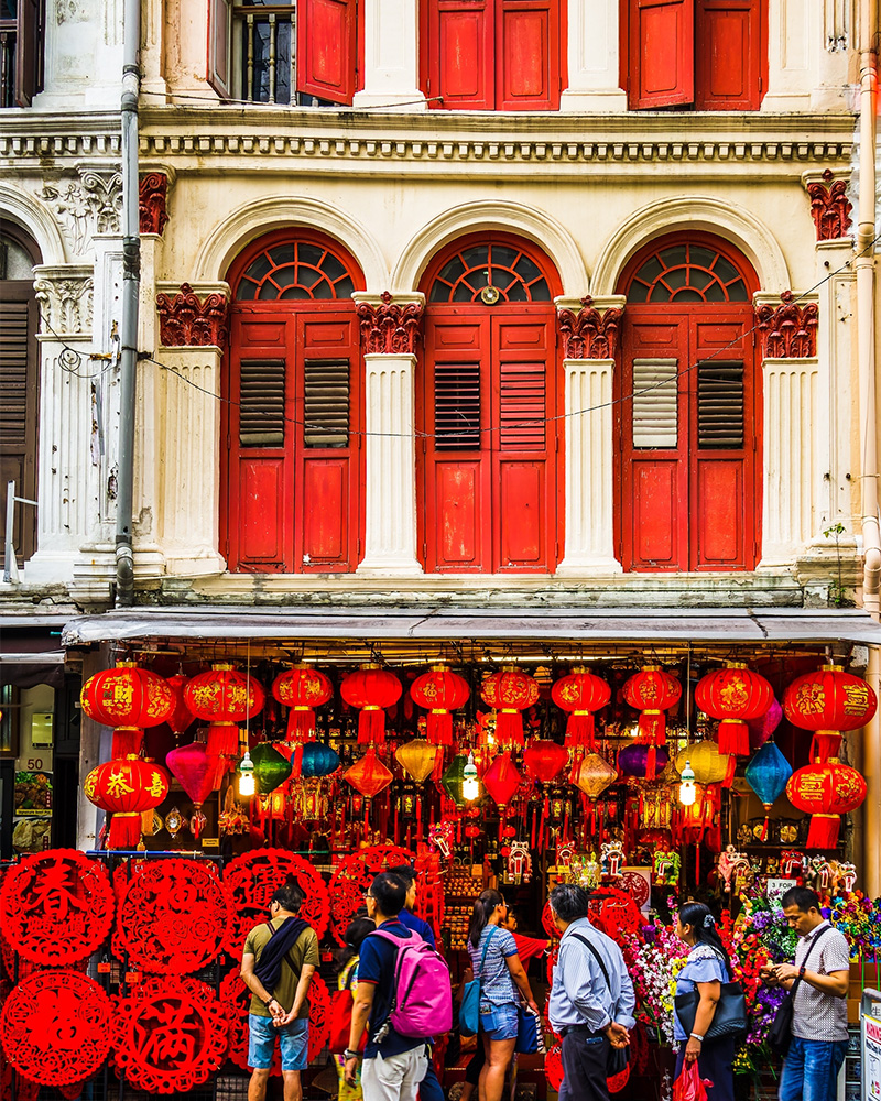 Frontage of a shop in Chinatown, Singapore c