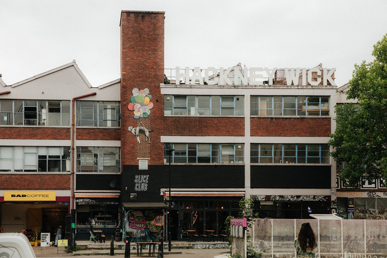 Hackney Wick venues A sign for Hackney Wick on top of retail units