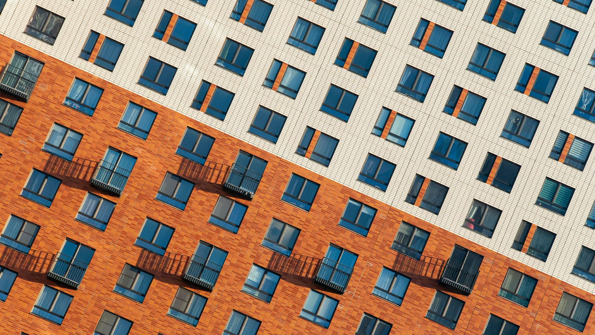 Two toned apartment block