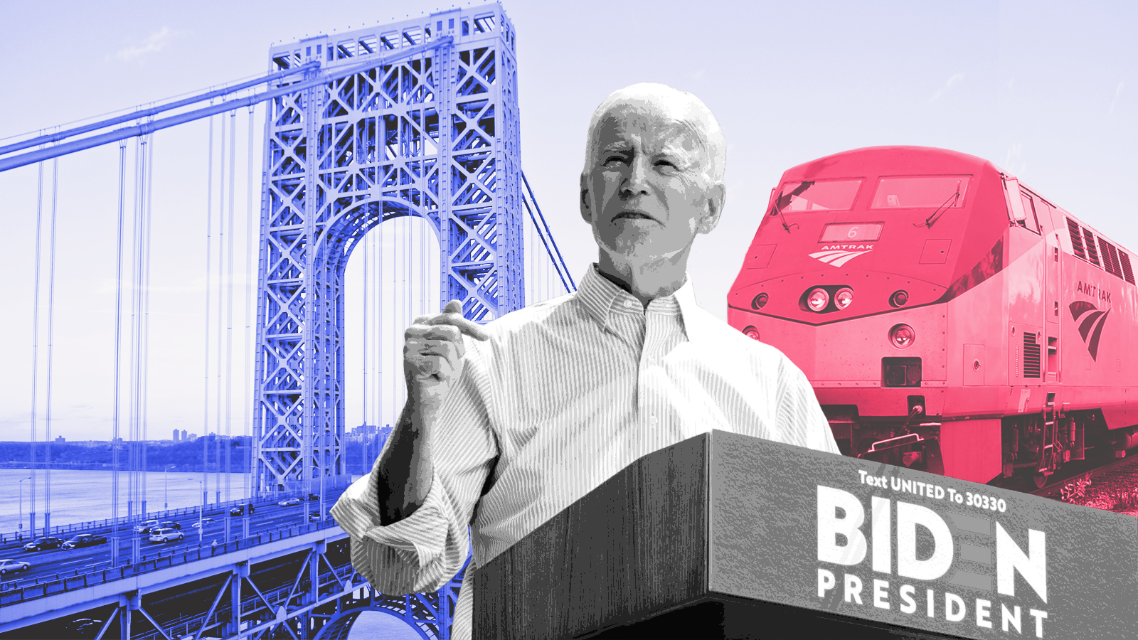 Collage illustration with Joe Biden