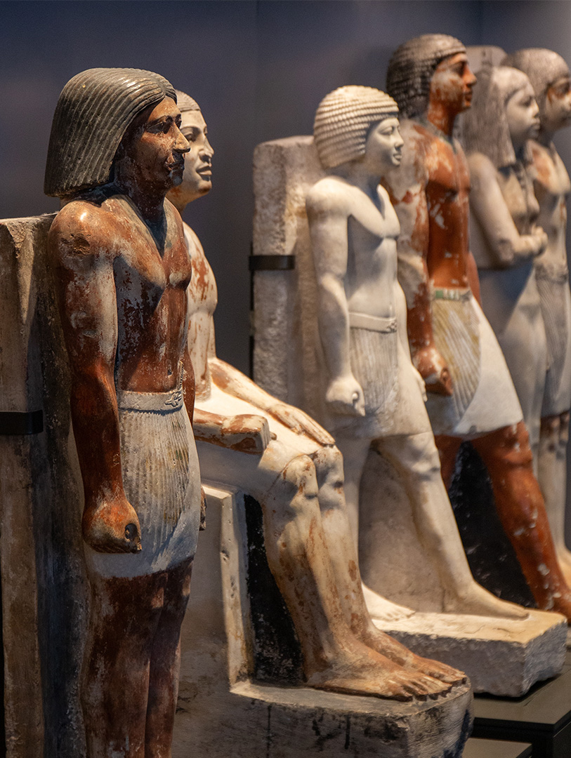 Grand Egyptian Museum artefacts Ancient Egyptian statues