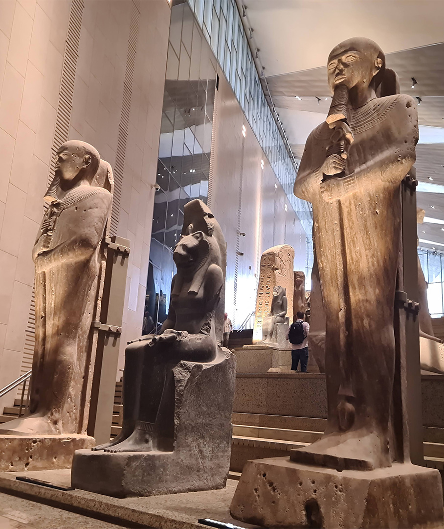Grand Egyptian Museum statues Ancient Egyptian statues