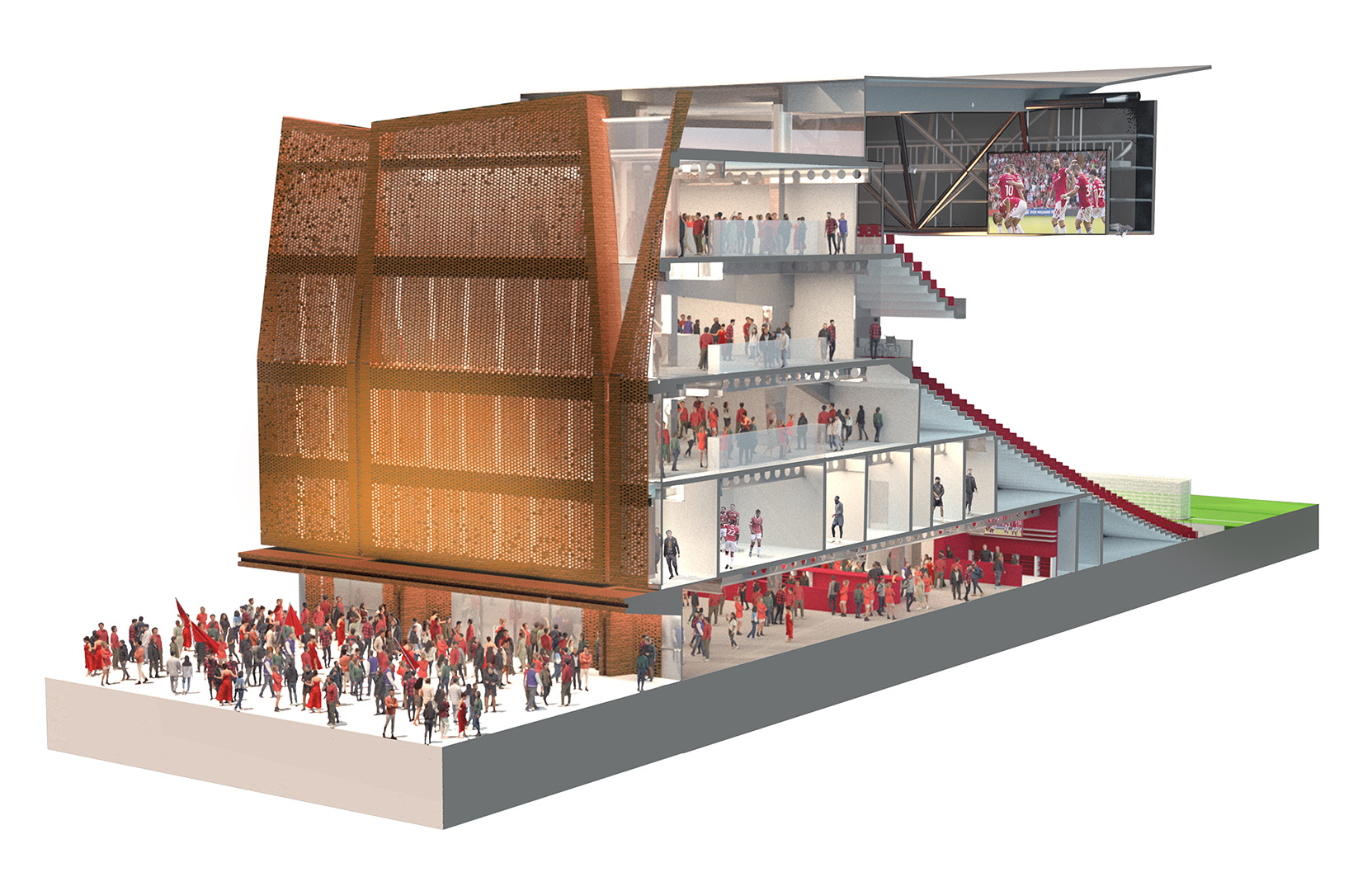 Interior view diagram of Wrexham Stadium Interior view diagram of Wrexham Stadium