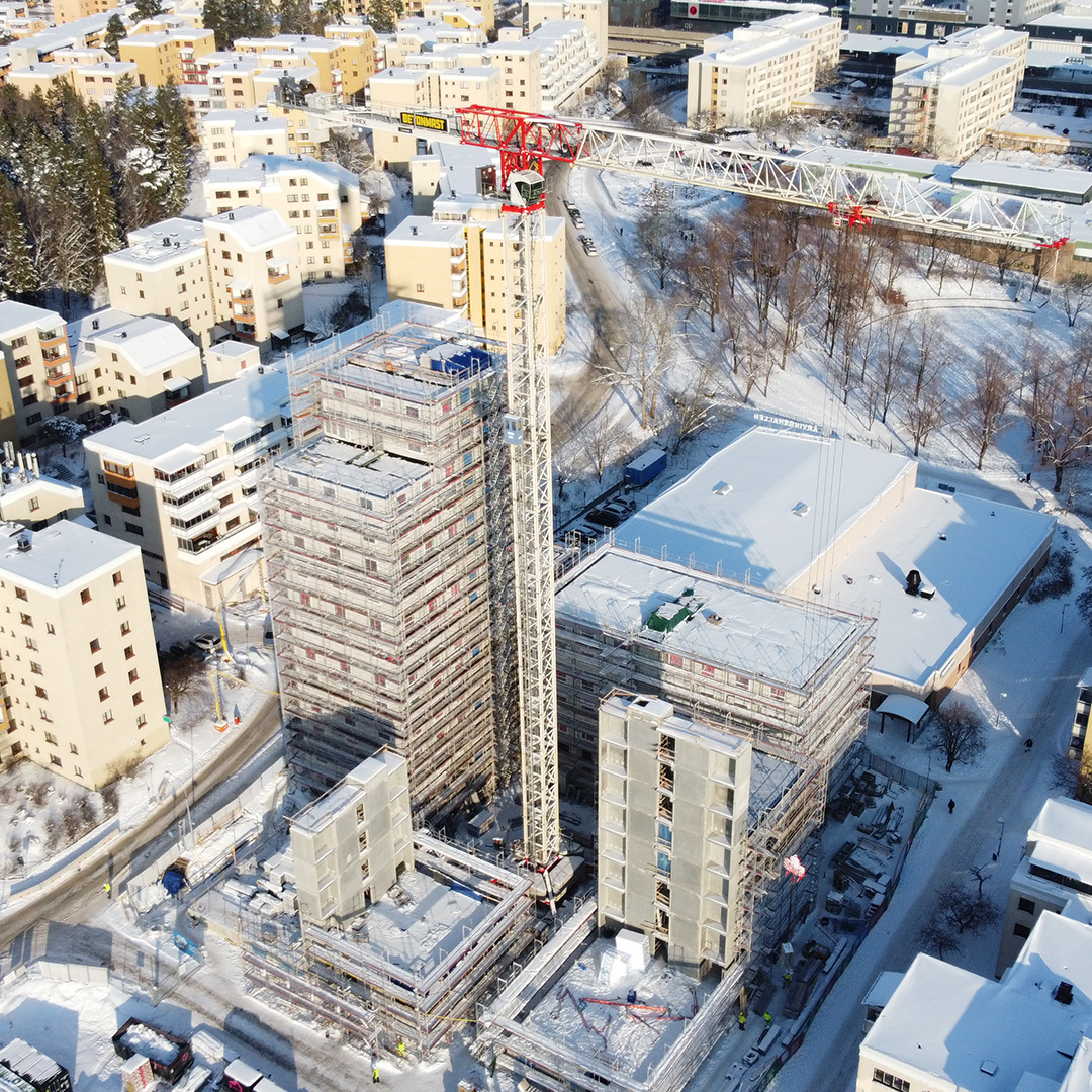 Construction of a residential building in Sweden
