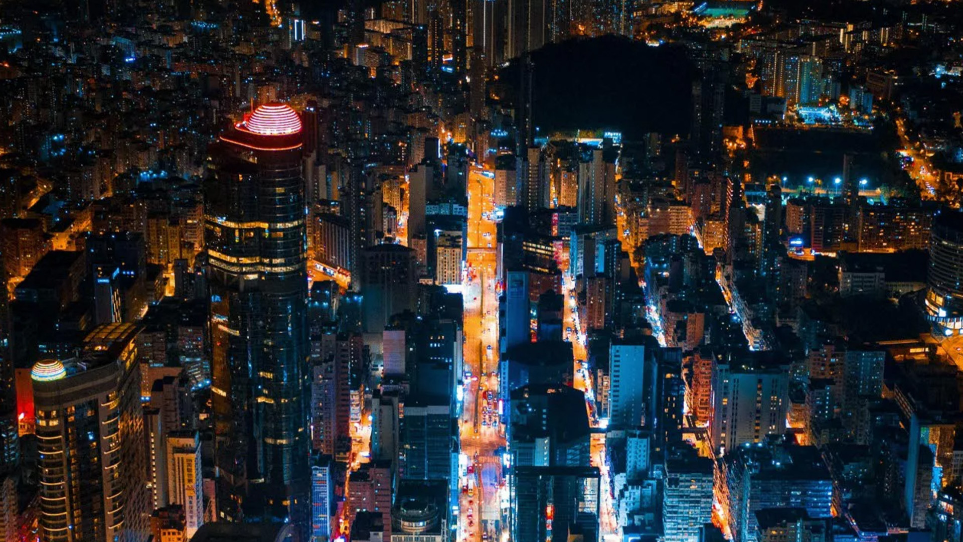 City lights at night