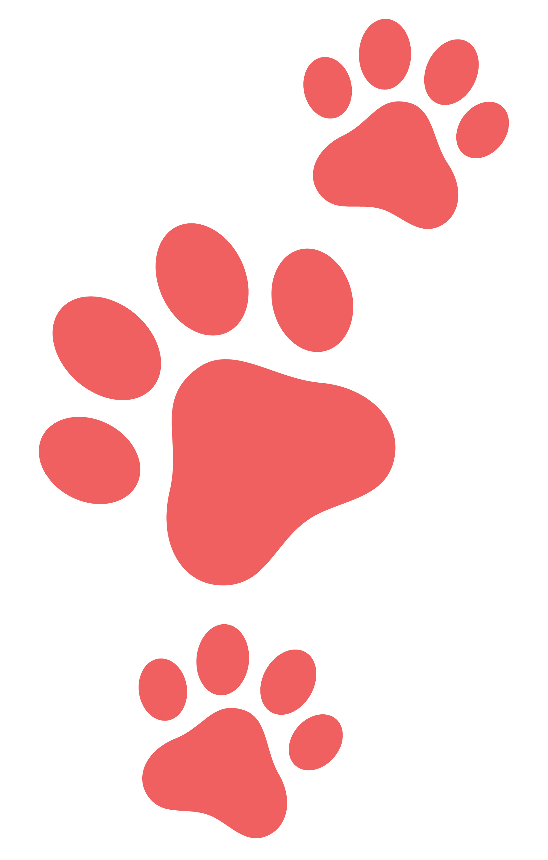 Three red paw prints