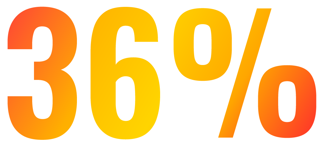 36 per cent 36 per cent