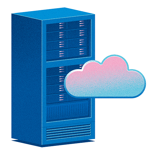 Illustration of data centre cloud