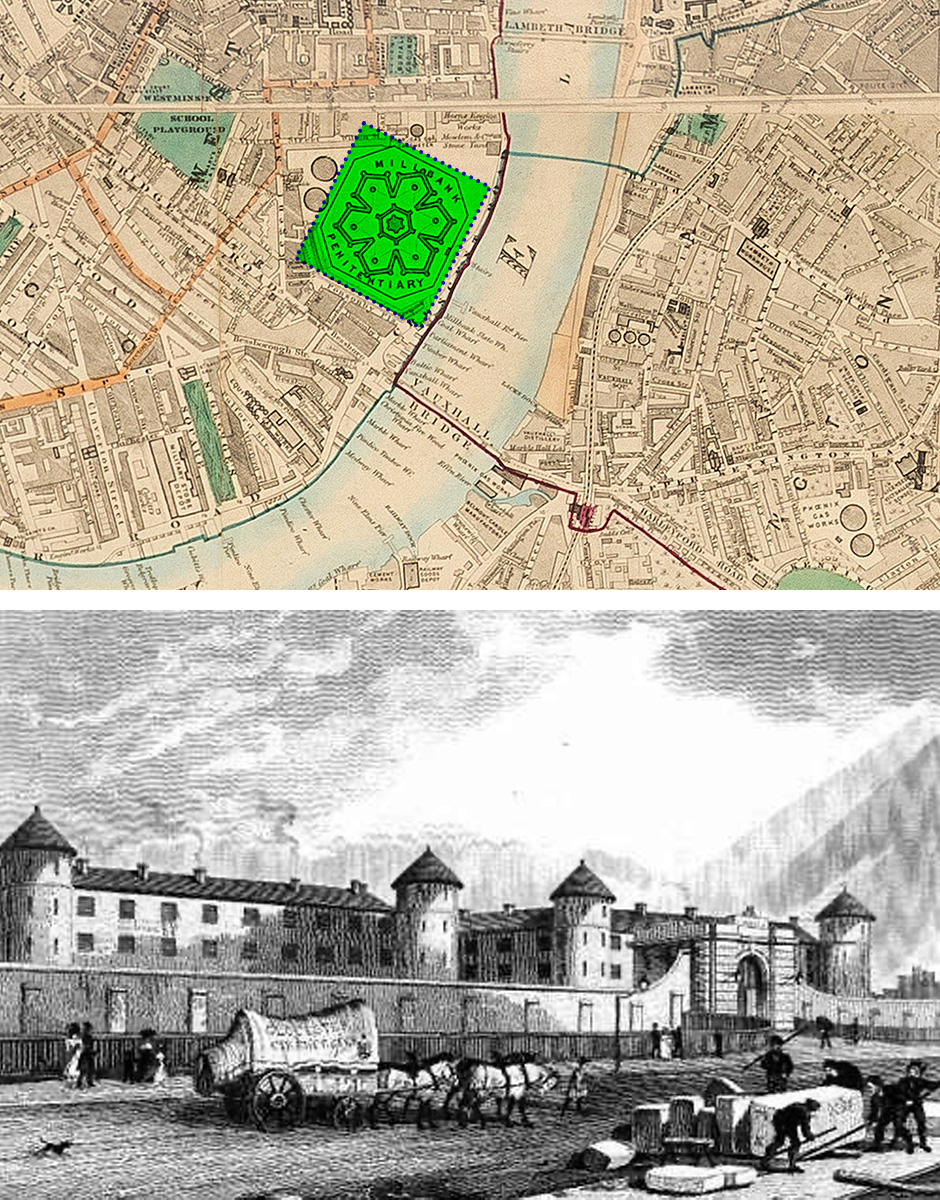 Comparison of archive London map and Millbank Penitentiary