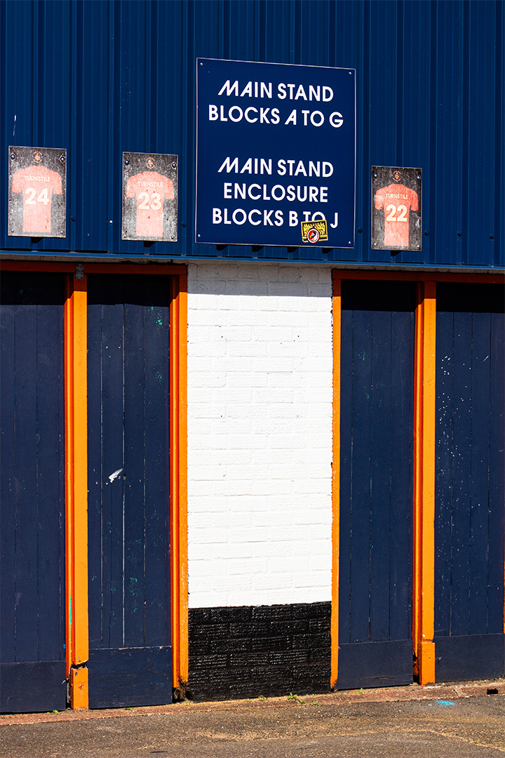 Close up of stand entrances for the stadium