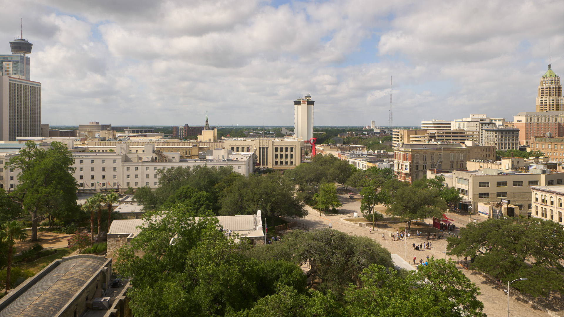 Aerial view of Alamo in San Antonio