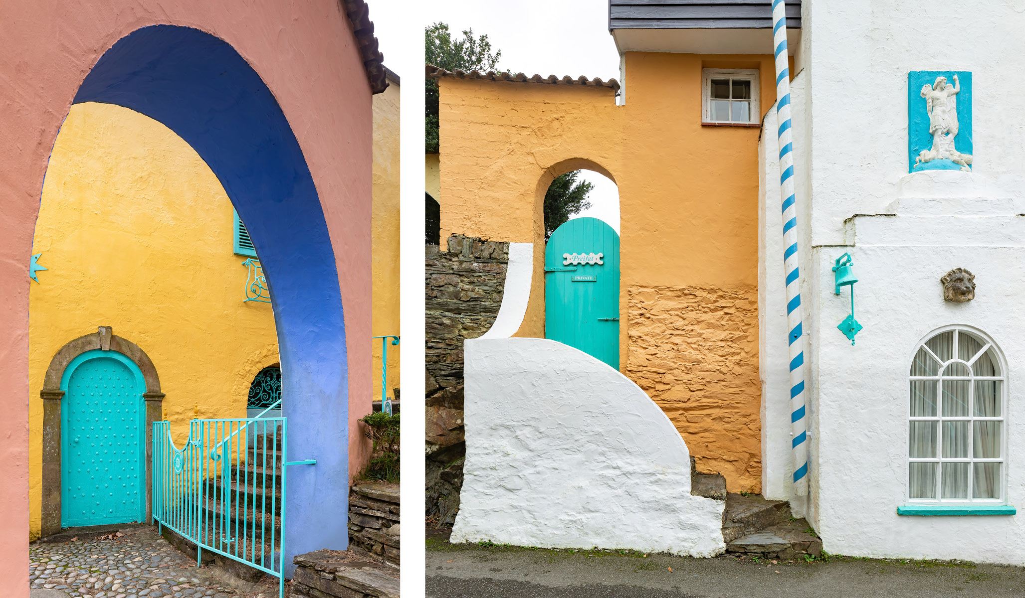 Photos of the colourful Battery buildings