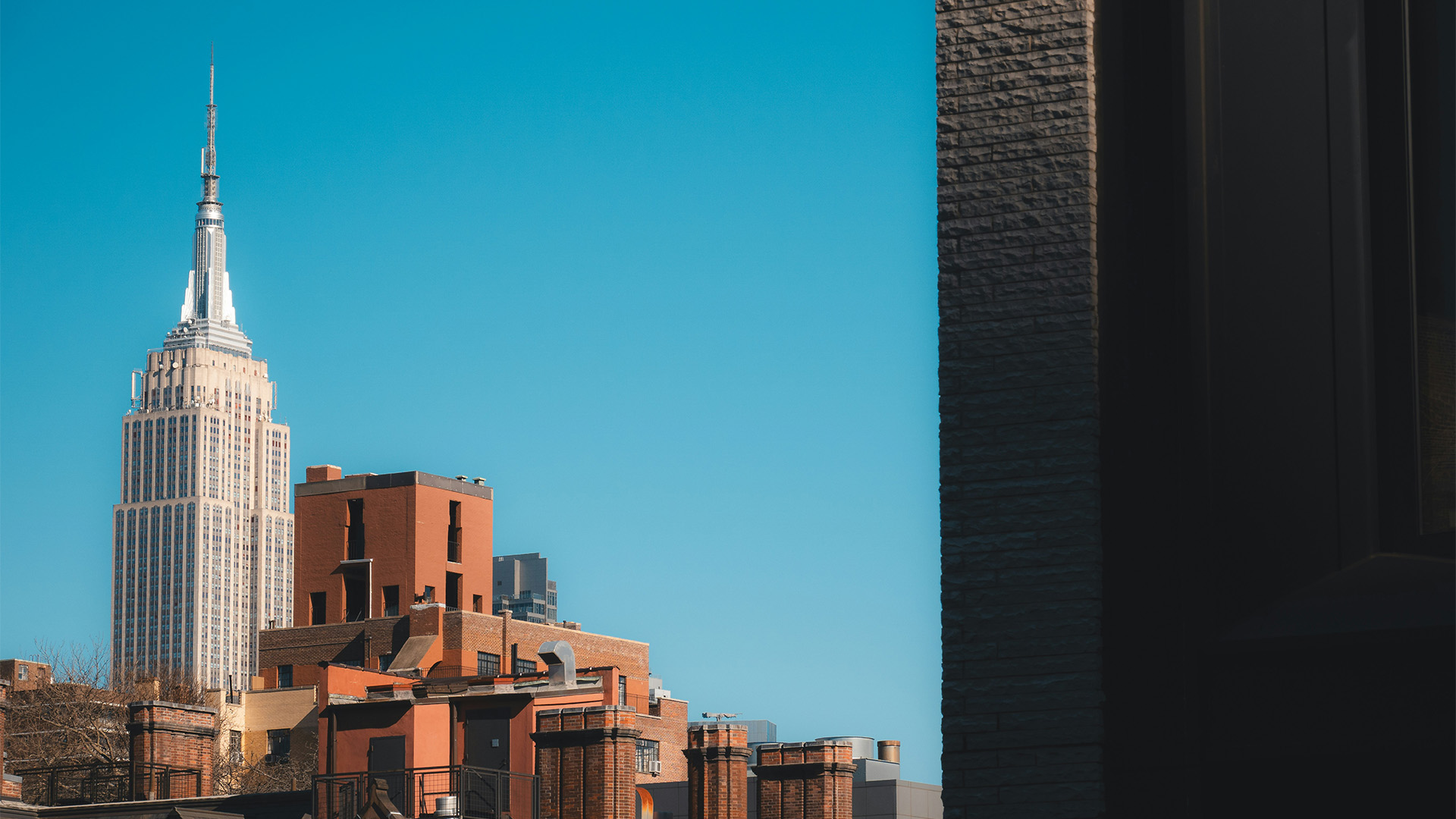 City behind black wall