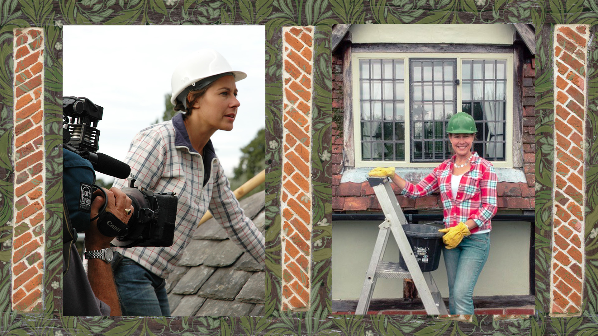 Images of Marianne working on historic houses