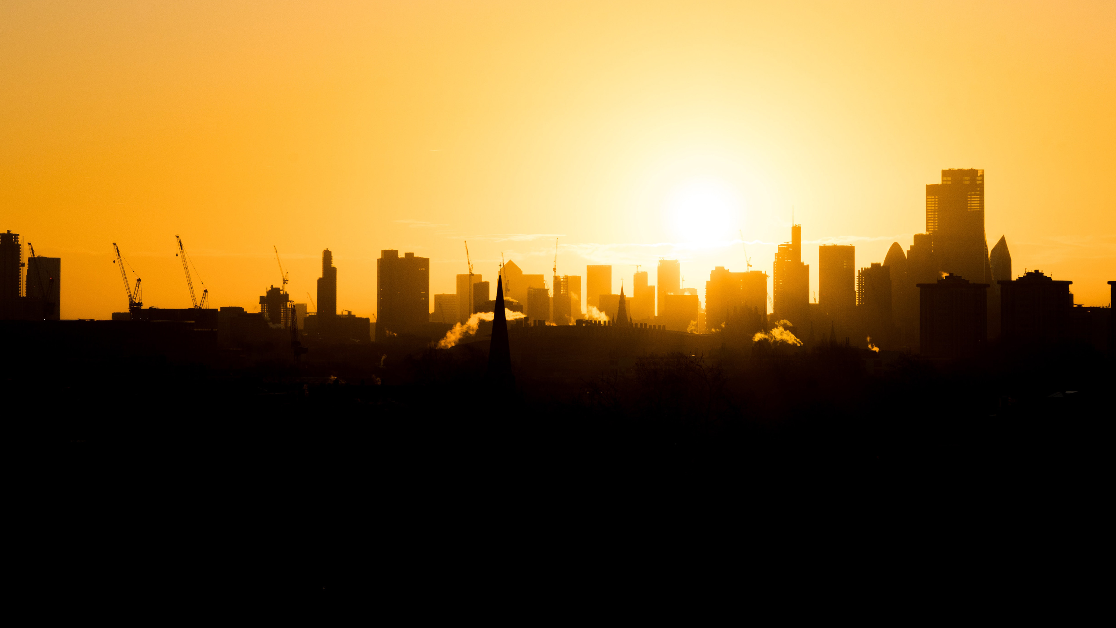 Sunrise over London skyline