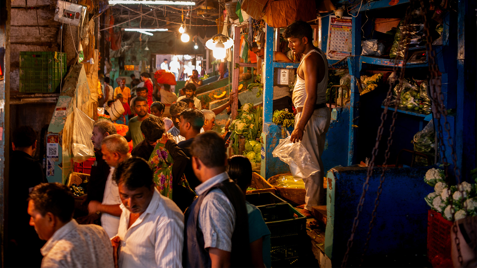 Photo of a busy food market