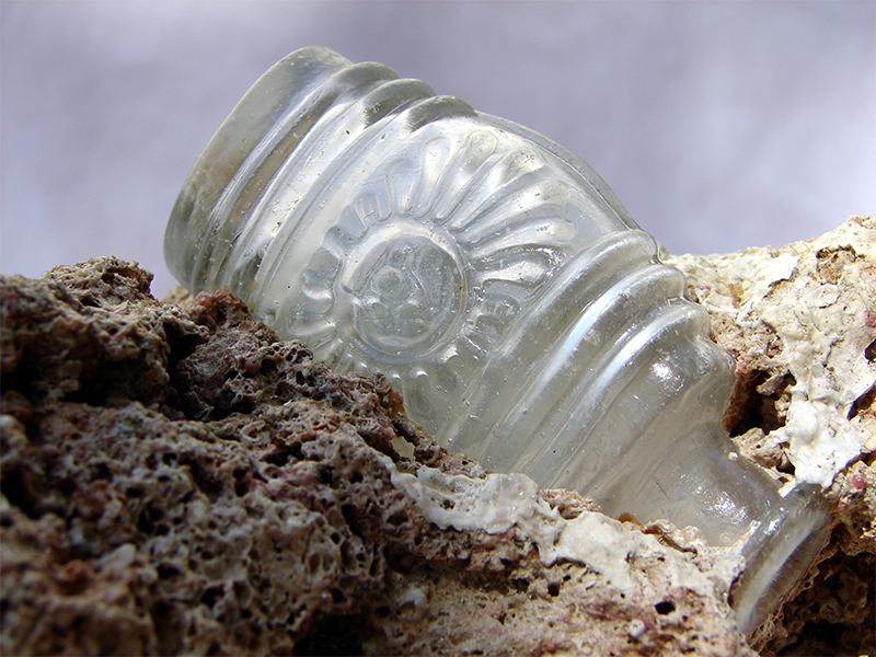 Glass vase found in coral reef