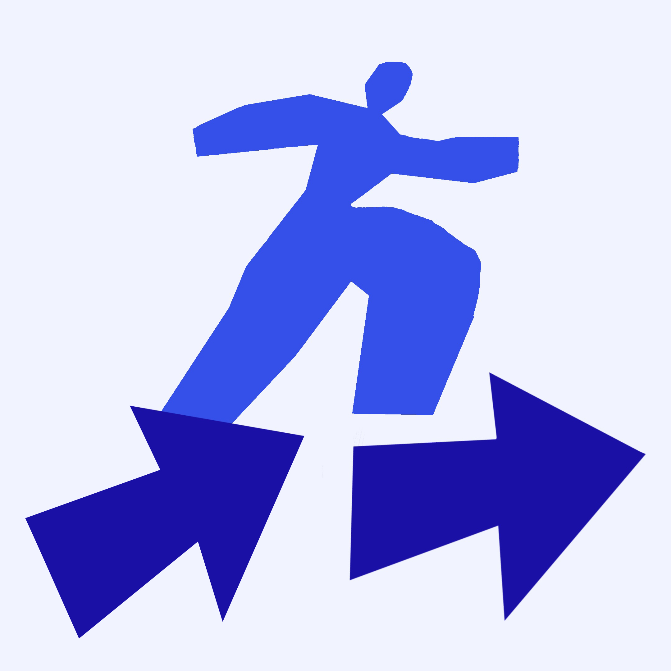 Person jumping on arrows (C) Ben Hickey Illustration of a person jumping on arrows (C) Ben Hickey