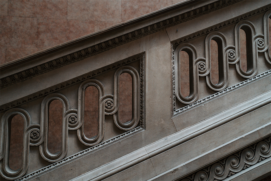 Ornate stairs close up