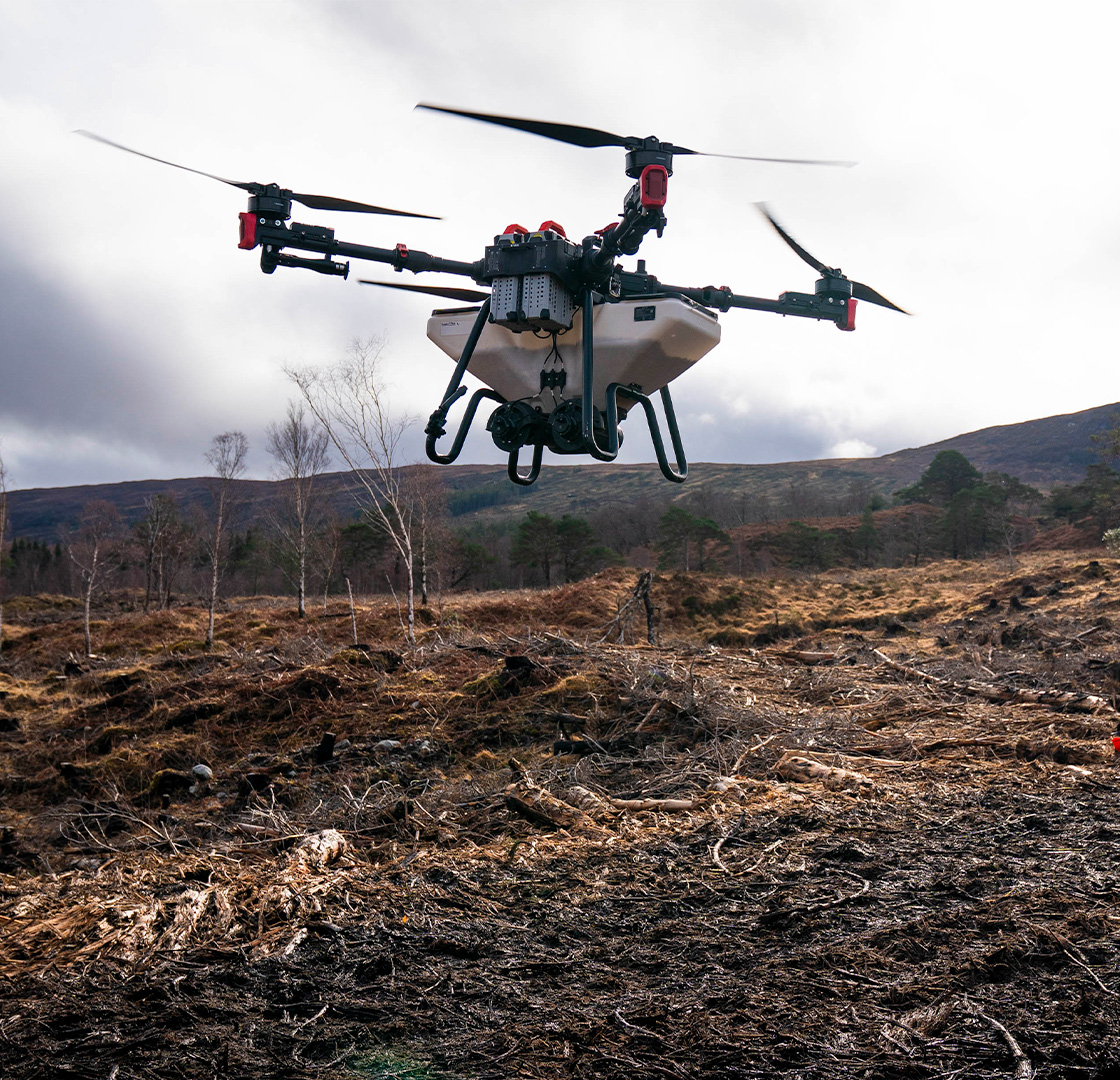 Close up of a drone flying