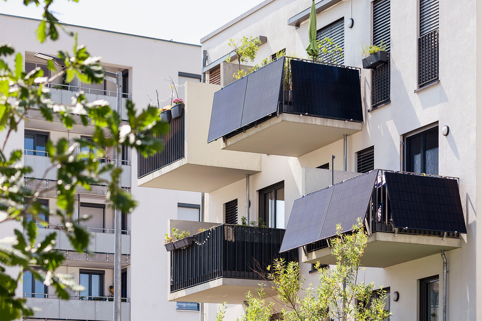 Solar panel balconies Solar panels on apartment balconies