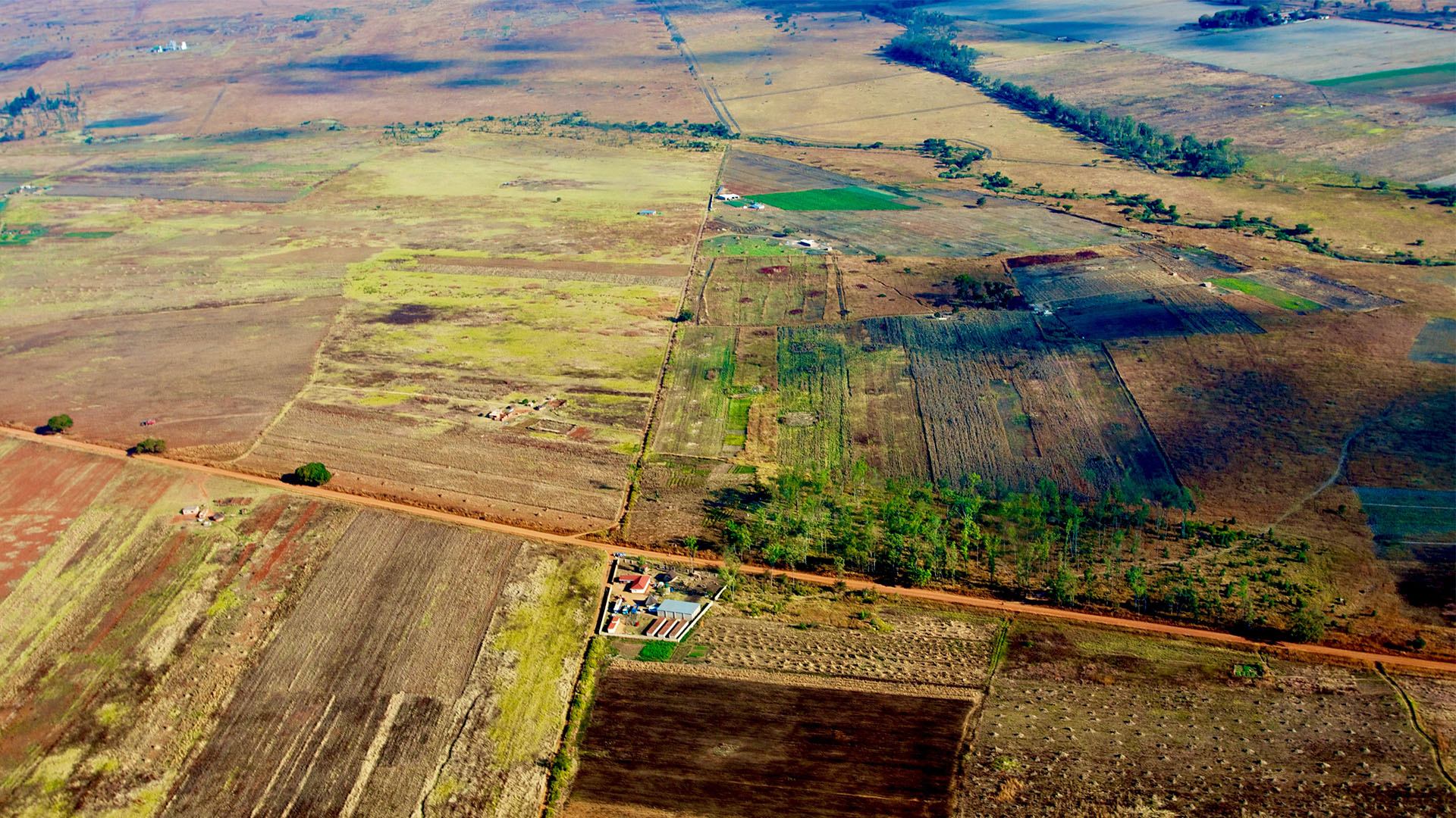 Aerial view of agricultural land Zimbabwe