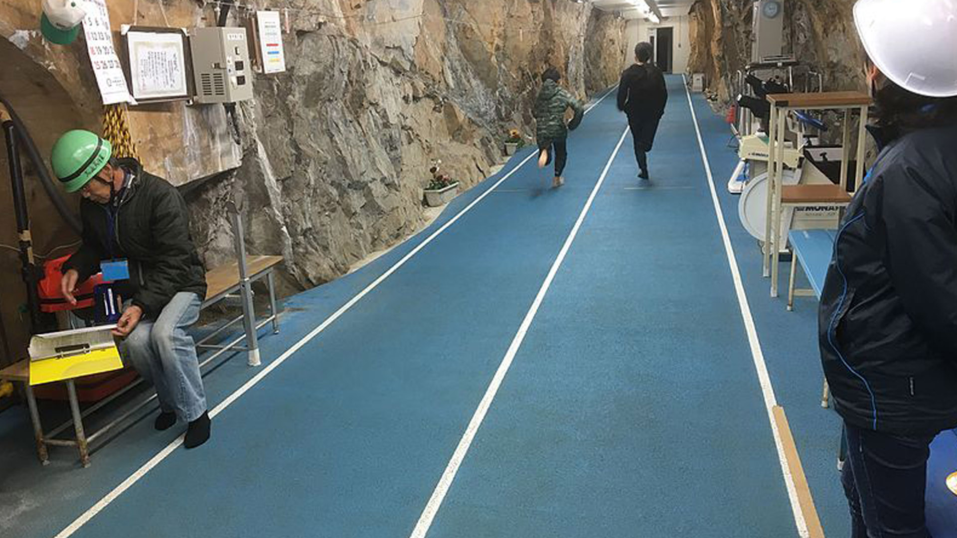 Athletics track inside cave